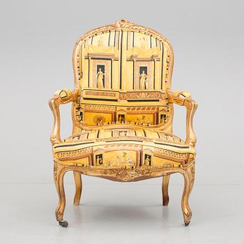 KARMSTOL, Louis XV-stil, sent 1800-tal.