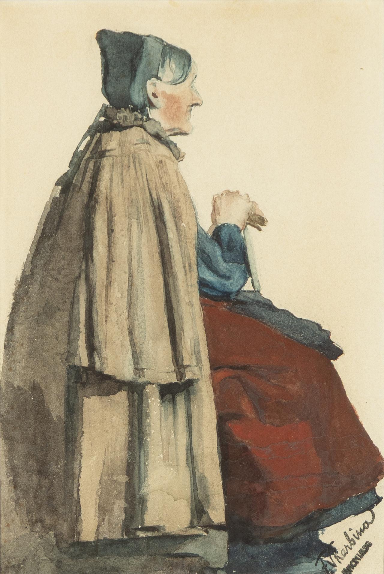 Franz Skarbina, "Seated woman in profile.".