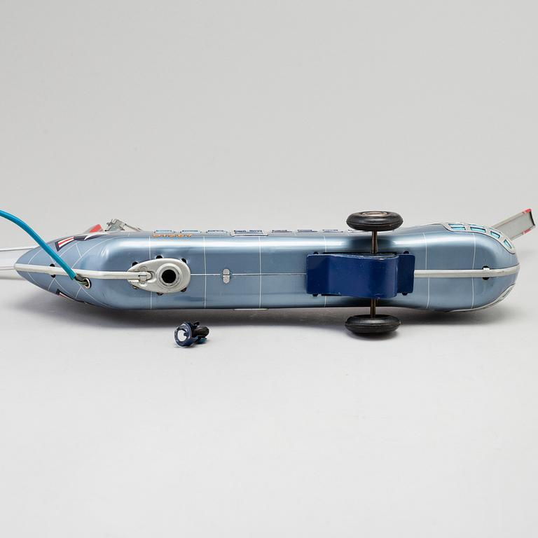 A toy metal car "Sunday Driver", Kosuge, Japan, and "Giant Helicopter", YF, Japan. 1960s.