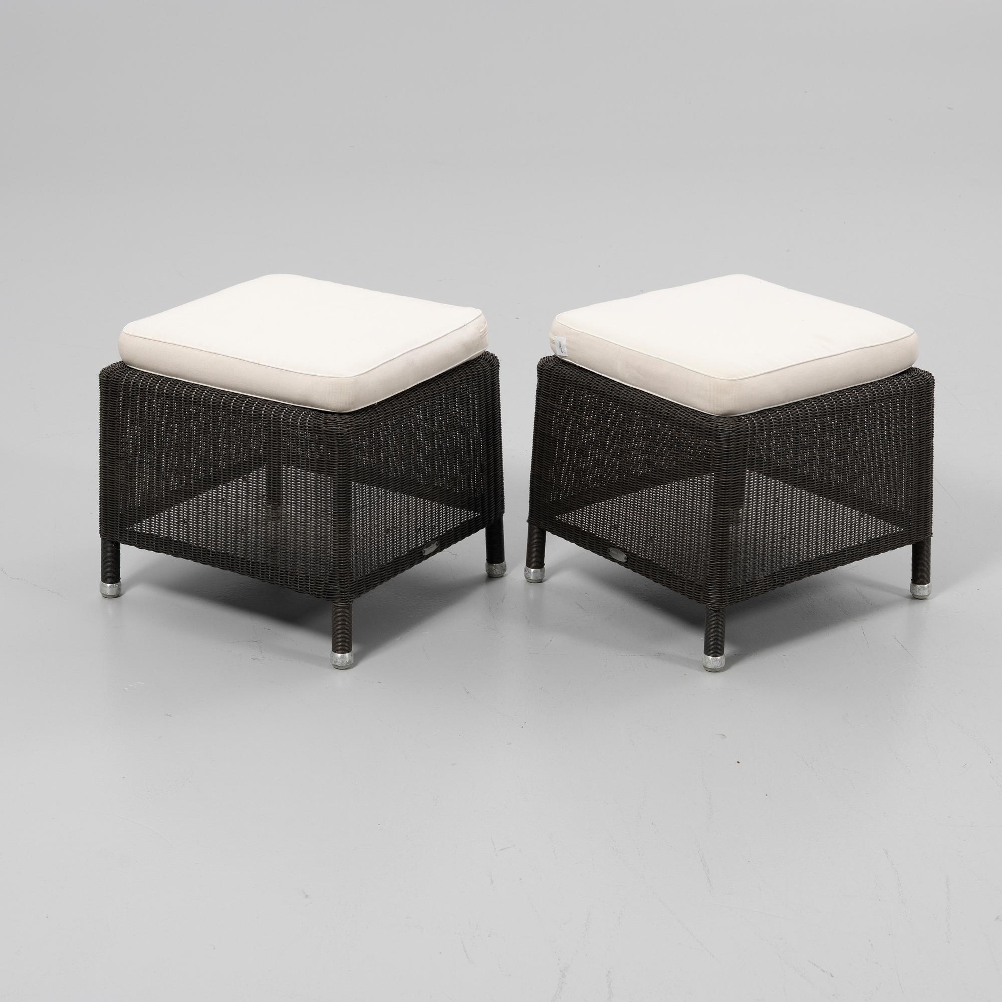 Stools, a pair, Cane-line, Denmark, contemporary.