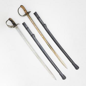 Two Swedish swords, model 1867 for the cavalry.