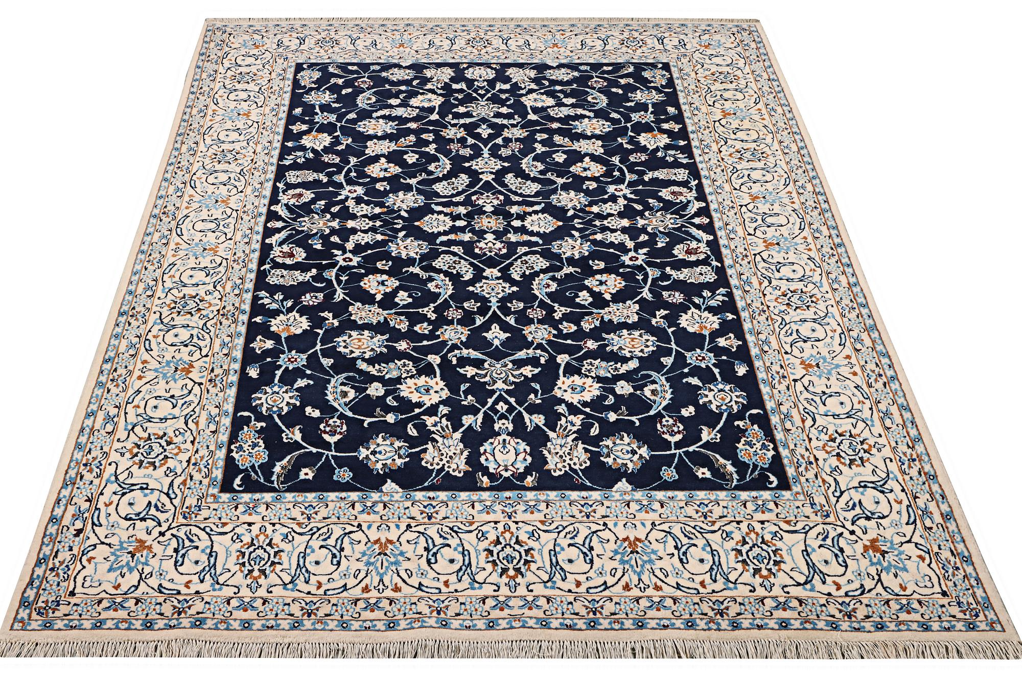 A part silk Nain carpet, 9 LA, c 302 x 198 cm.