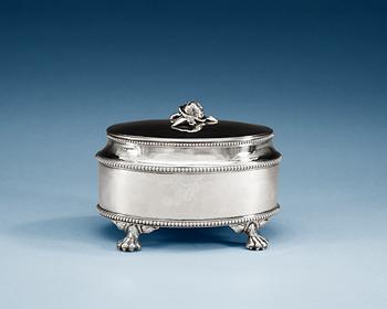 816. A SWEDISH SILVER SUGAR-CASKET, Makers mark of Johan Malmstedt, Gothenburg 1795.