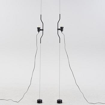 Achille Castiglioni & Pio Manzu, golvlampor/taklampor, ett par, "Parentesi", Flos, Italien.