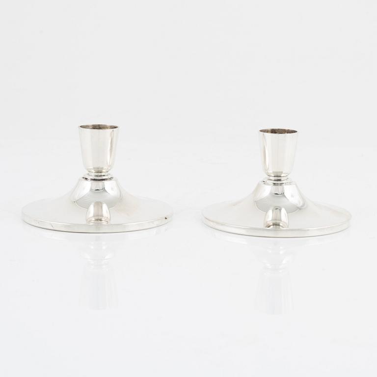 Atelier Borgila, a pair of sterling silver candlesticks, Stockholm 1963.