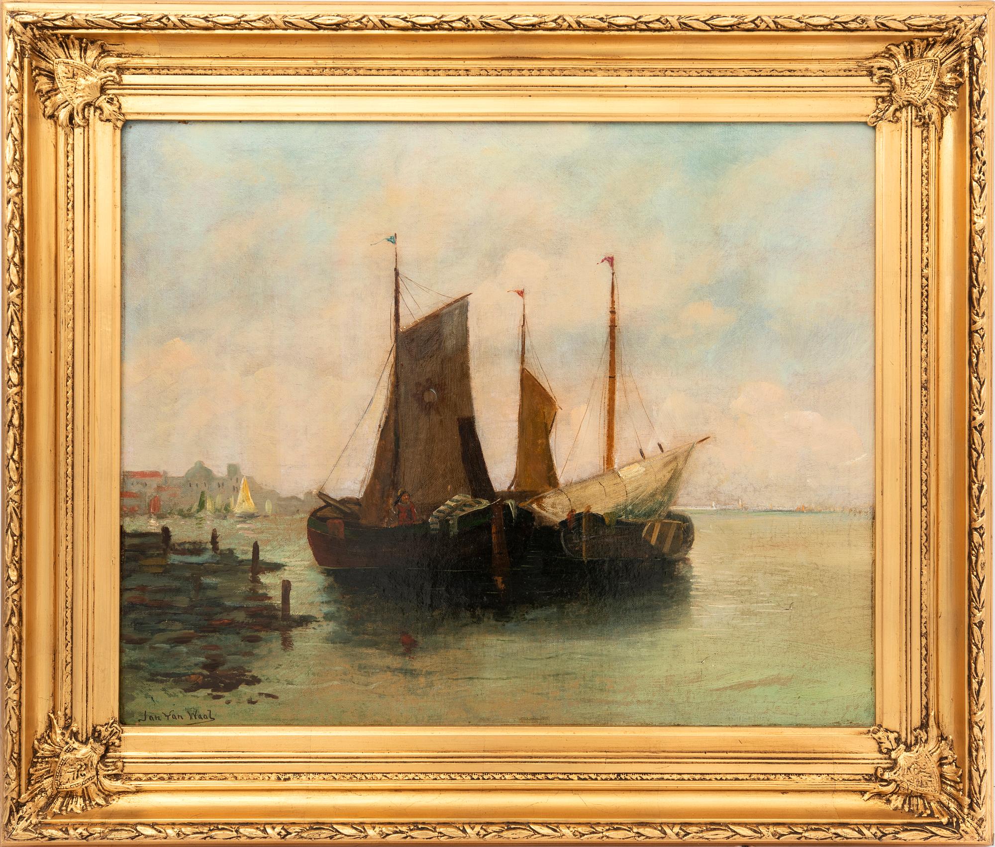 Unknown artist, harbour scene, 19th century.