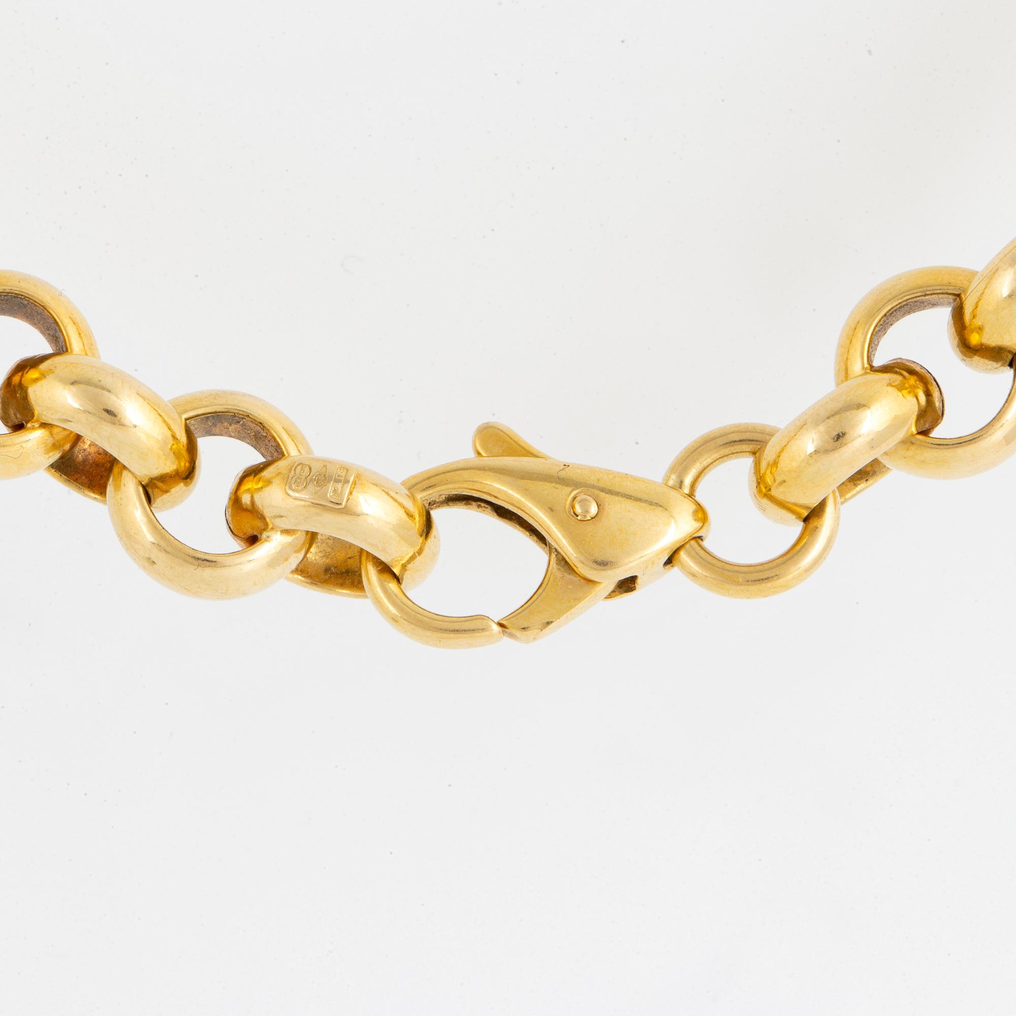 An 18K gold necklace, Uno A Erre, Italy.