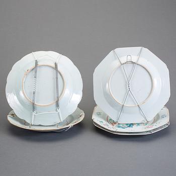 TALLRIKAR, 9 st, kompaniporslin, Kina, Qianlong (1736-95).