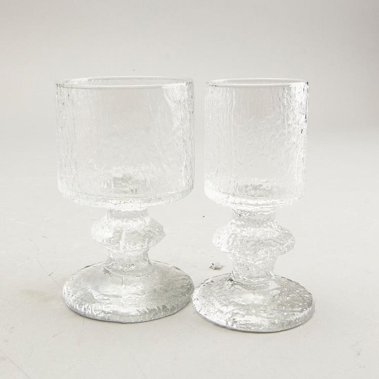 Timo Sarpaneva, Iittala, glass, 24 pcs, "Senator", 2 candlesticks, "Festivo".