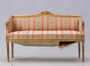 SALONGSGRUPP, 3 delar, gustaviansk stil, 1900-talets första hälft.