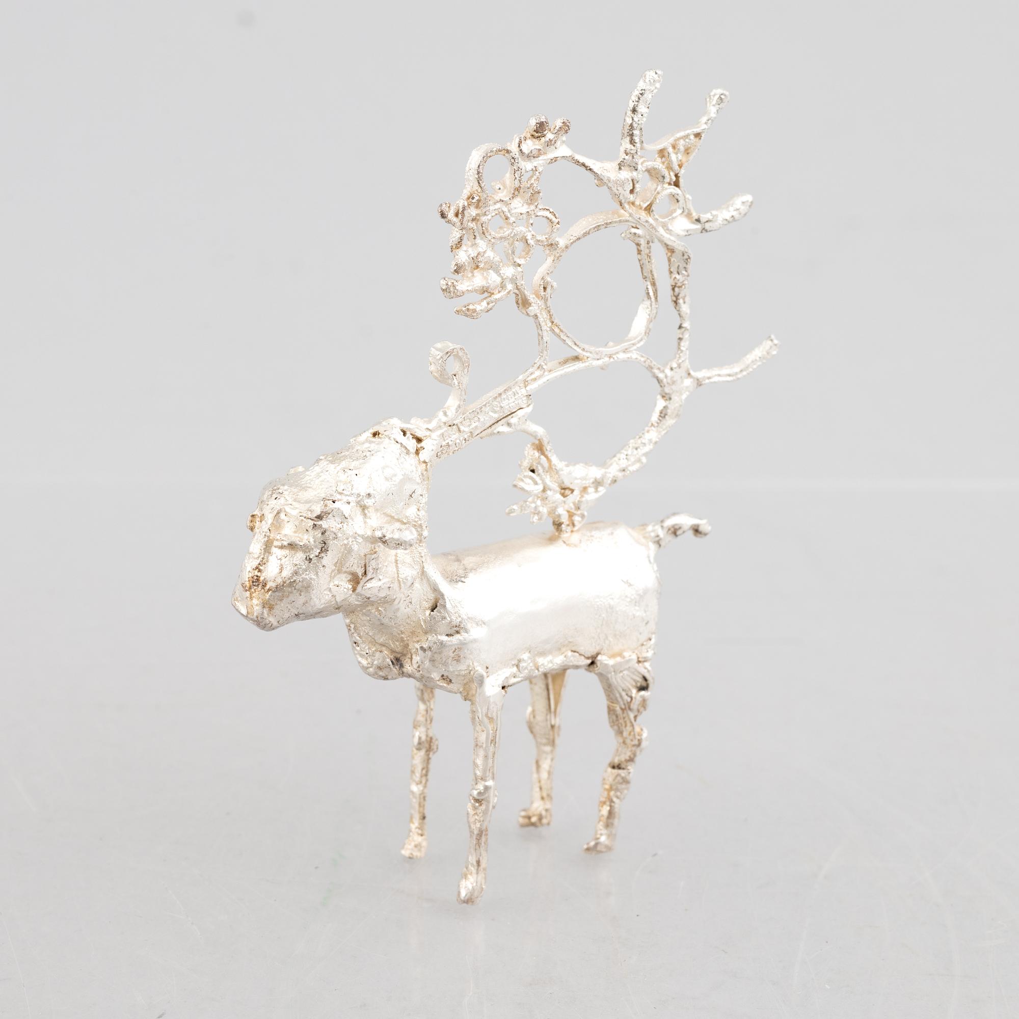 A sterling silver sculpture, mark of Lars Arby, Gothenburg, Sweden 1982.
