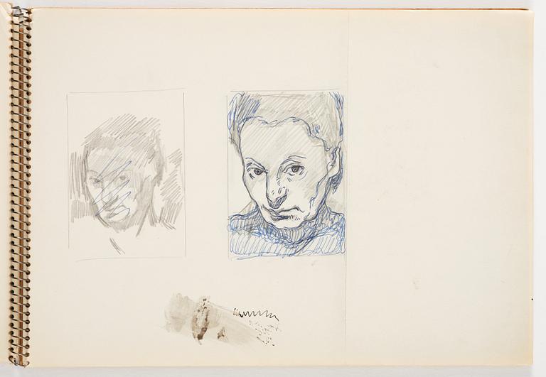 Lotte Laserstein, 3 skissblock med teckningar.