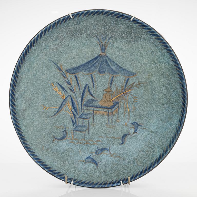 Greta-Lisa Jäderholm-Snellman, keramikfat, signerad GLJ Arabia, 1930-tal.