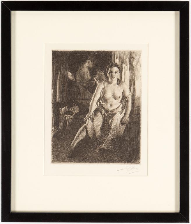 An ANDERS ZORN, etching, 1914, signed with pencil.