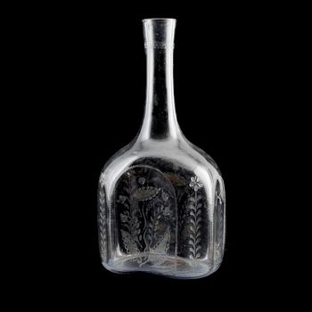 FLASKA, glas, sannolikt Norge, 1800-tal.