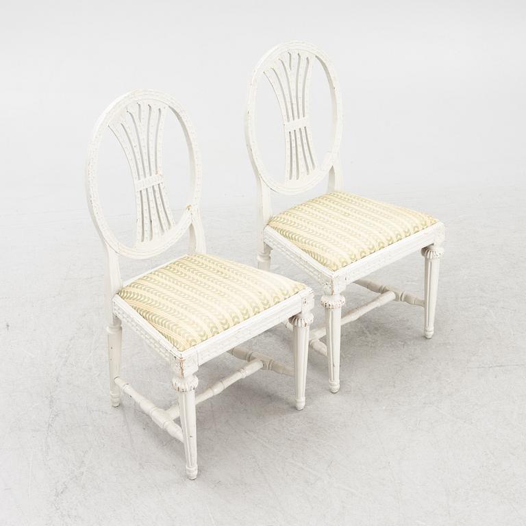 A pair of late Gustavian chairs by Lars Fahlberg, Linköping, Sweden, early 19th Century.