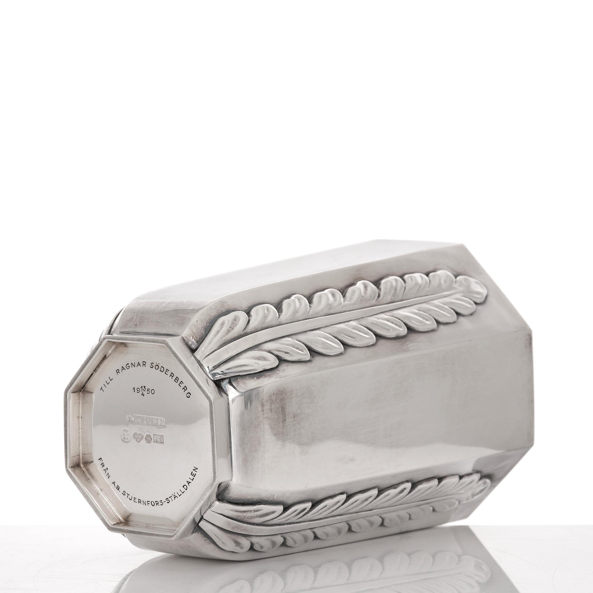 W.A. Bolin, vas, Stockholm 1946, silver.