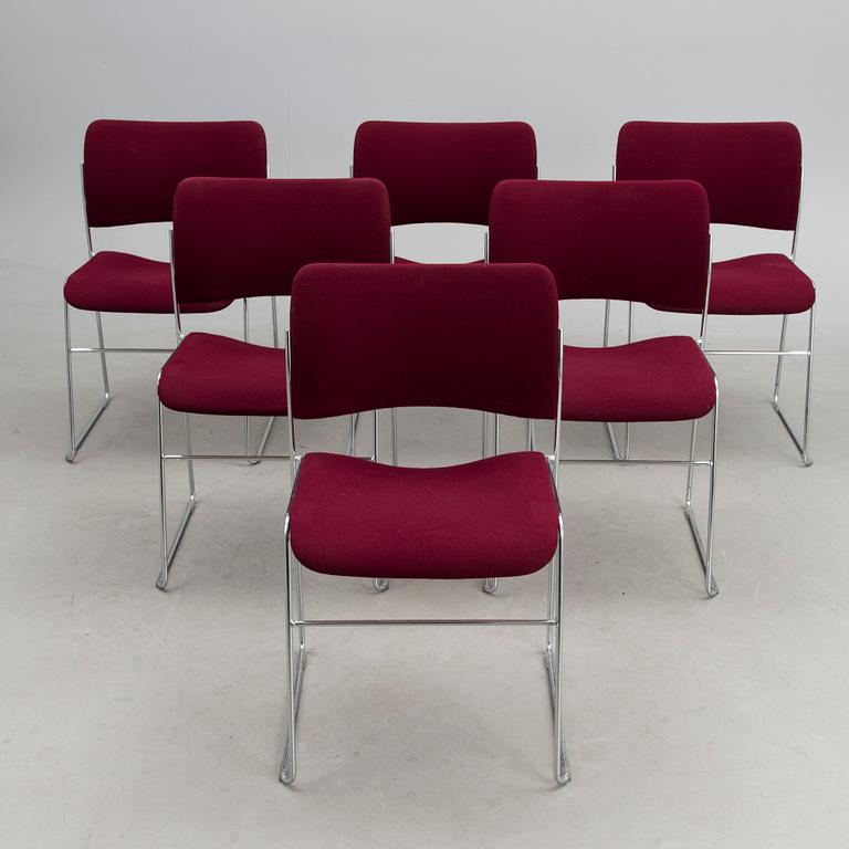 Six "40/4" chairs, model designed by David Rowland for Howe, Denmark in 1964.