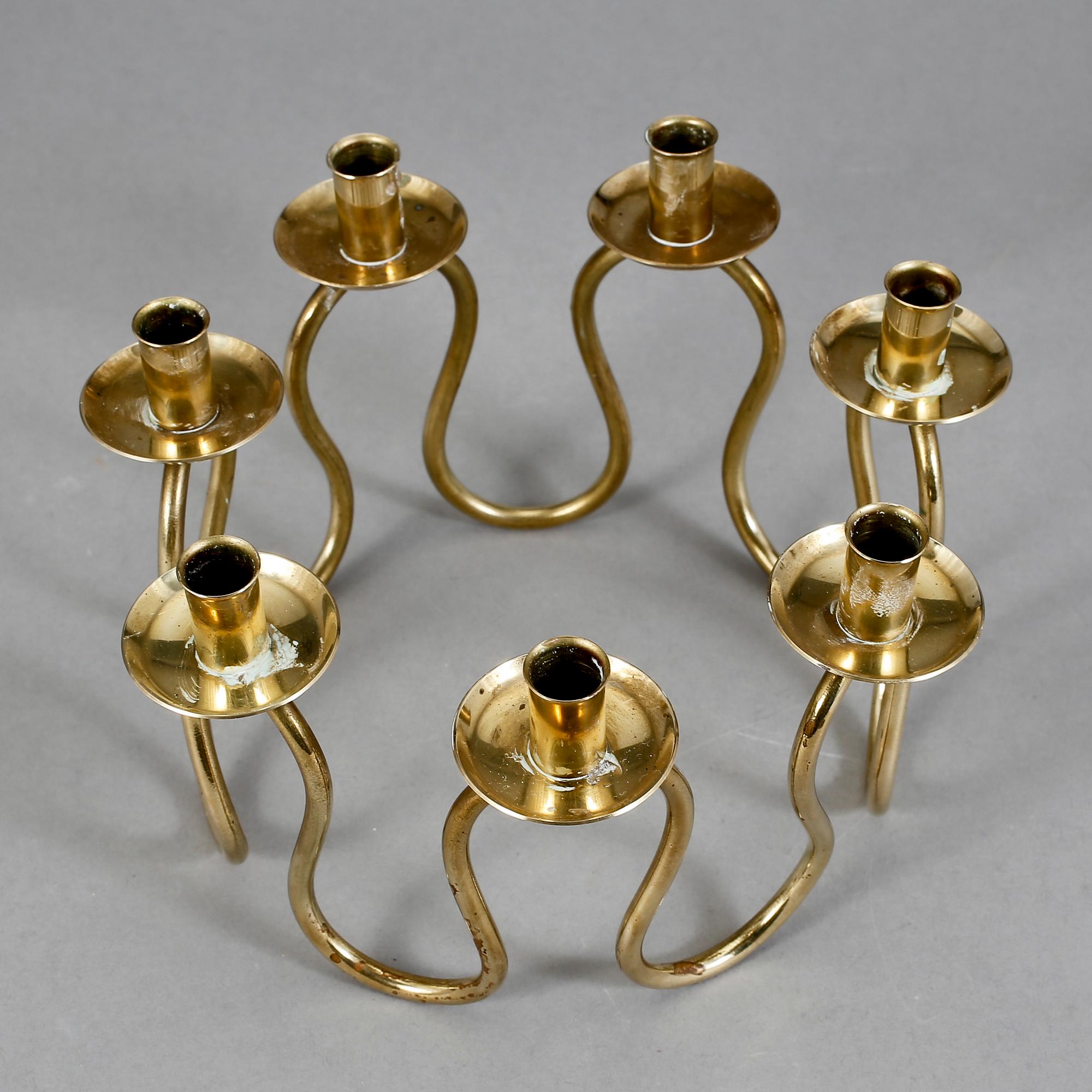 LJUSSTAKE, mässing, Lars Holmström, Arvika för Svenskt tenn, 1900-talets andra hälft.