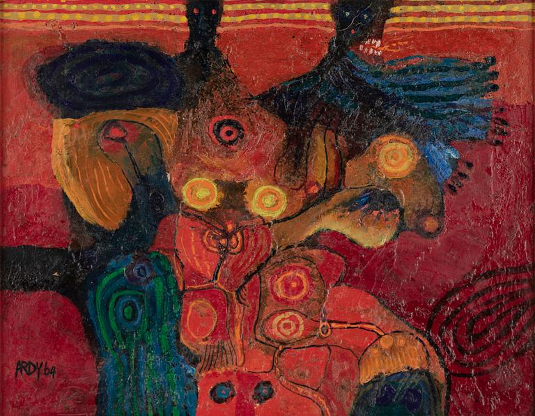 Ardy Strüwer, oil on panel, signed and dated -64.
