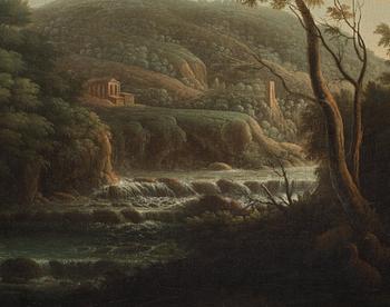 Jacob van Ruisdael Hans krets, Landskap med ruiner, herde och hedinnor.