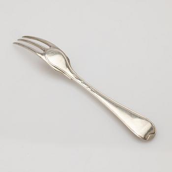 Pastry forks, 6 pcs, silver, Stockholm, 1793-1861.