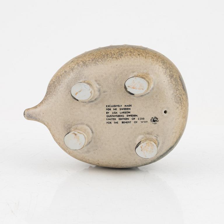 Lisa Larson, a stoneware figurine of a hedgehog, for Nordiska Kompaniet in cooperation with WWF, Gustavsberg.
