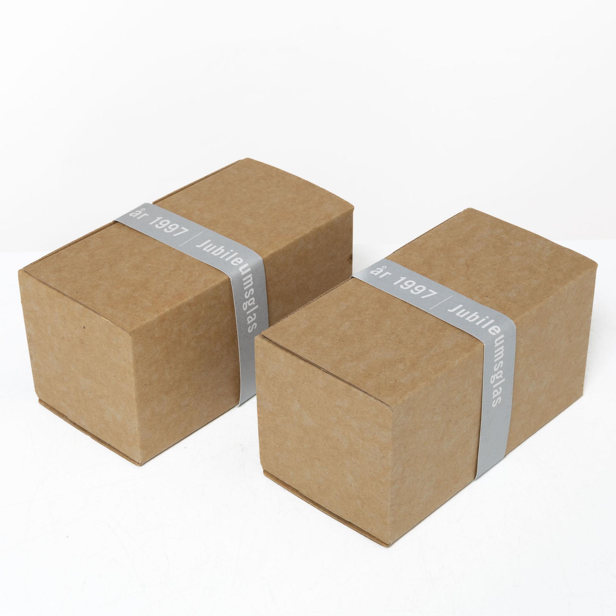 Jonas Bohlin, A pair of shot glasses, 'A glass, Reijmyre, 1997.