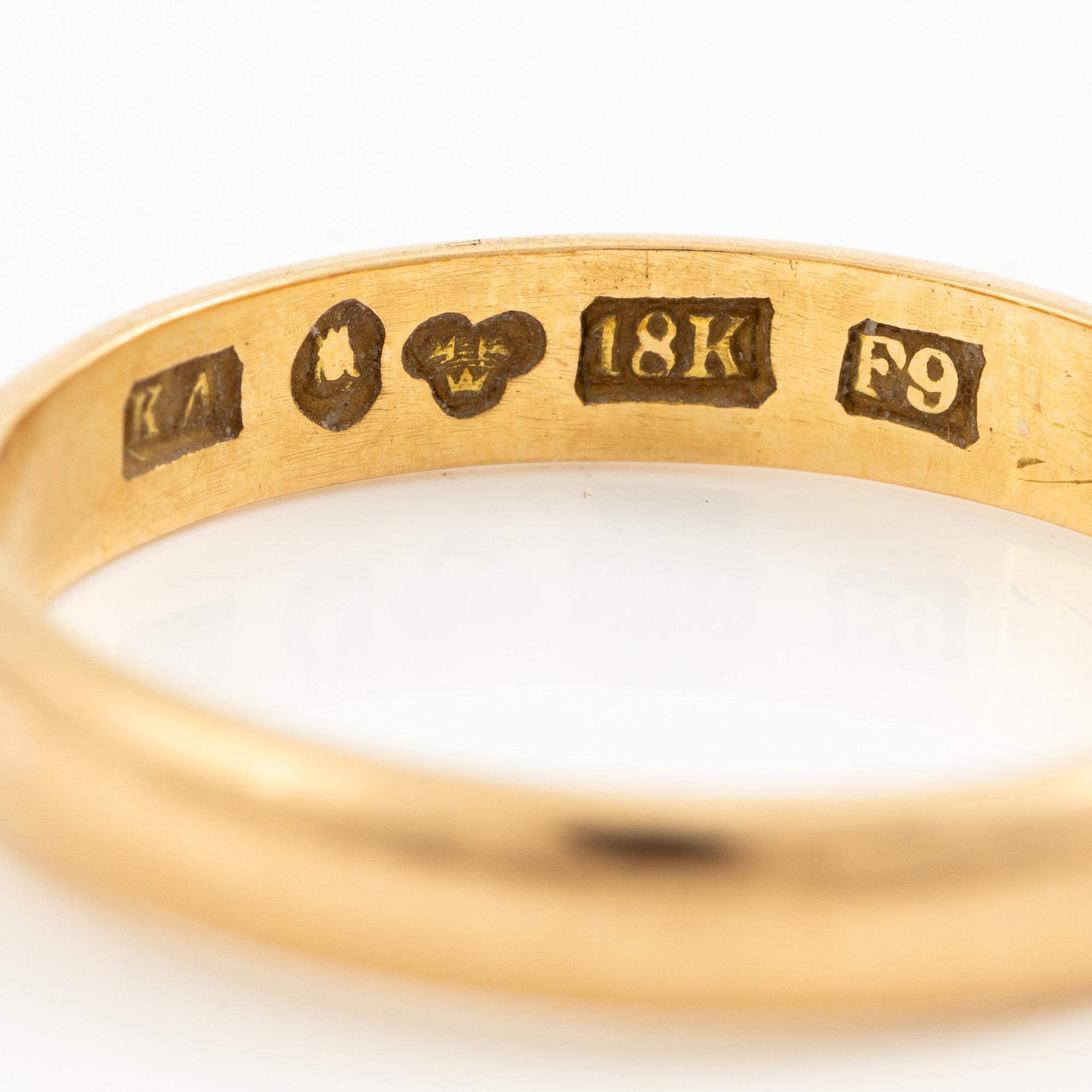 Rings, 2 pieces, 18K gold.
