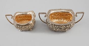 SERVISDELAR, 4 st, silver, George Nathan & Ridley Hayes, Chester, England, 1906, vikt 1780 gram.