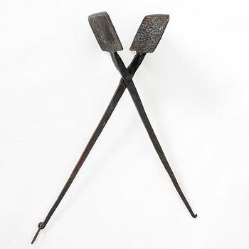 A Swedish waffle iron, 18th century.