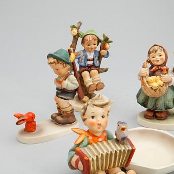 FIGURINER, 8 st, porslin, Hummel, Goebel, 1900-tal.