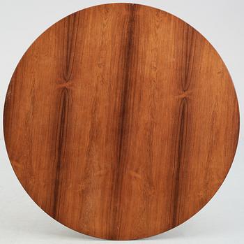 An Arne Jacobsen palisander and steel table, Fritz Hansen 1966.