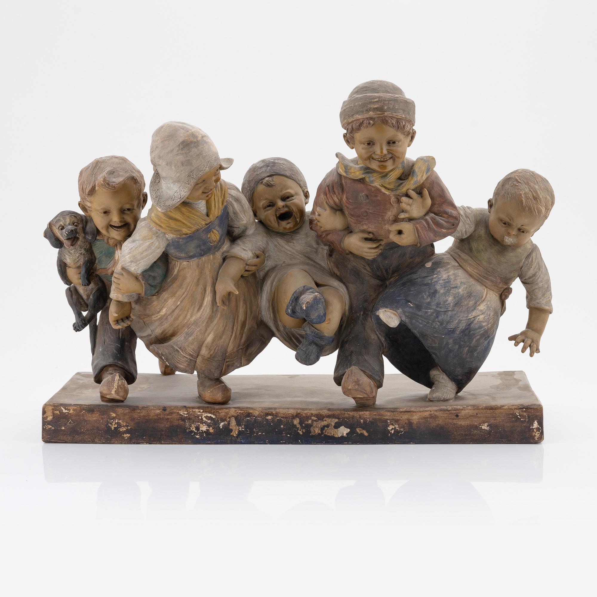 An earthenware sculpture, Europe, signed.