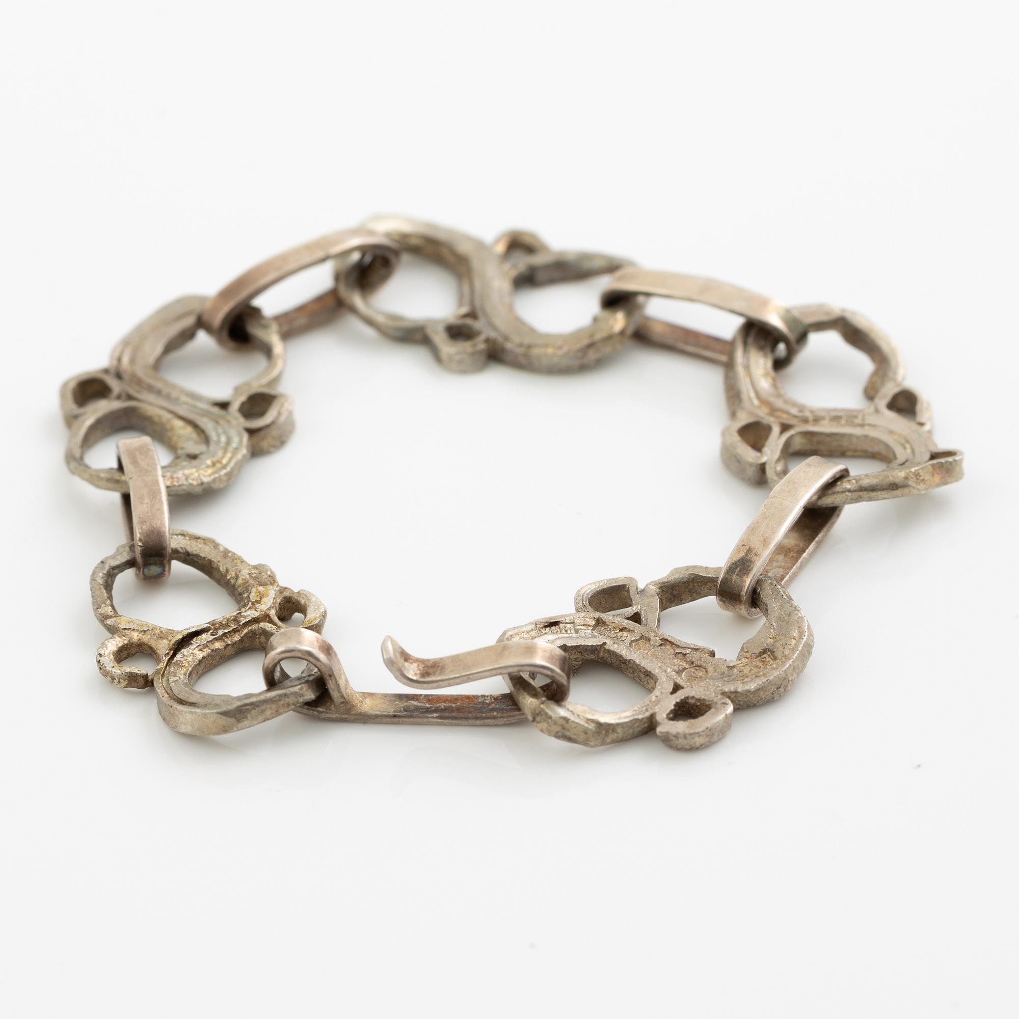 Lars Arby, two bracelets, sterling silver, Gothenburg 1982.