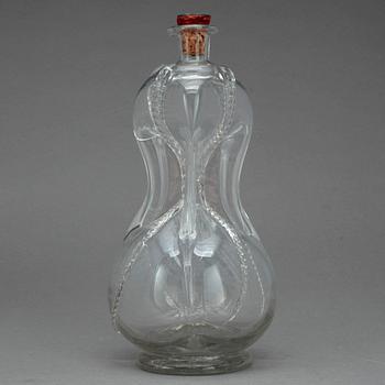 KLUCKAFLASKA, glas, 1700/1800-tal.