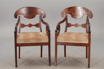 KARMSTOLAR, ett par, Karl Johanstil, 1800/1900-tal.