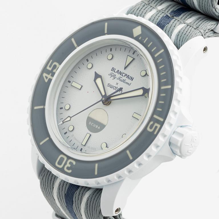 Swatch/Blancpain, Scuba Fifty Fathoms, Antarctic Ocean, wristwatch, 42.3 mm.