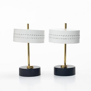 A påair of table lamps, probably France, 1950s.