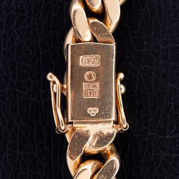 Necklace 18k gold 1 old-cut diamond approx 0,90 ct approx H-I/SI, Gunnar Fahlström Stockholm 1991, total weight 86,0 g.
