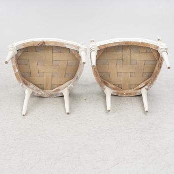 Karmstolar ett par, gustavianska, 17/1800-tal.