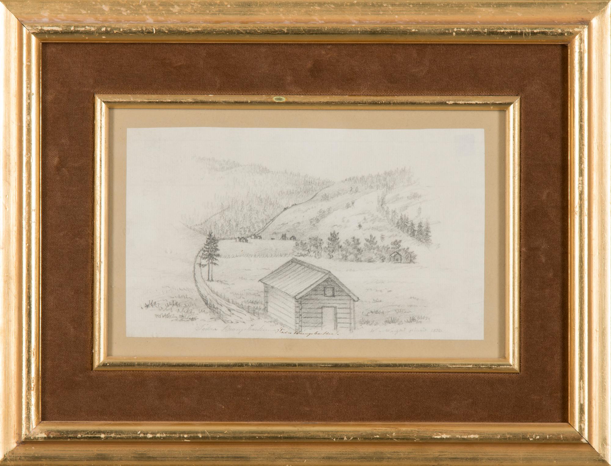 WILHELM VON WRIGHT, lyijykynäpiirros, signeerattu ja päivätty 1832.