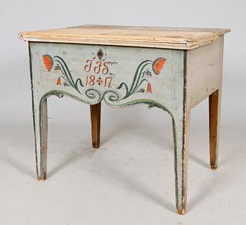 BORD, allmoge, sk mössbord, 1800-talets första hälft, datering JJS 1817.