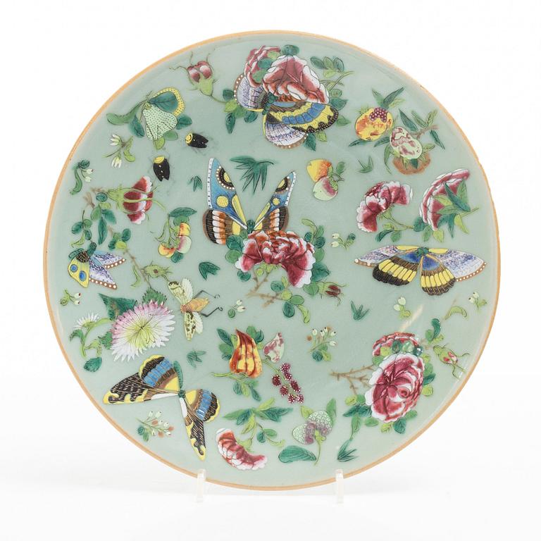 Three Canton porcelain plates, China, second half of the 19th century.