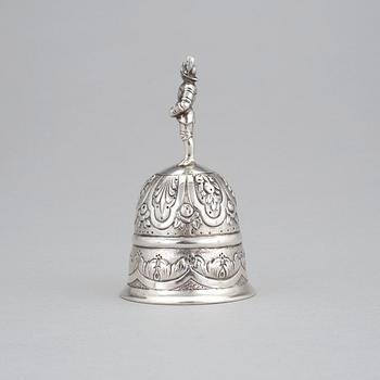 A German silver bell, circa 1900. Weight 95 grams.