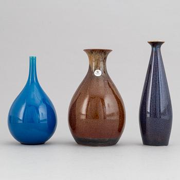 Carl-Harry Stålhane, a set of three stoneware vases for Rörstrand and Designhuset.