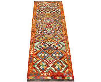 Gallerimatta, Afghansk Kelim, ca 290 x 78 cm.