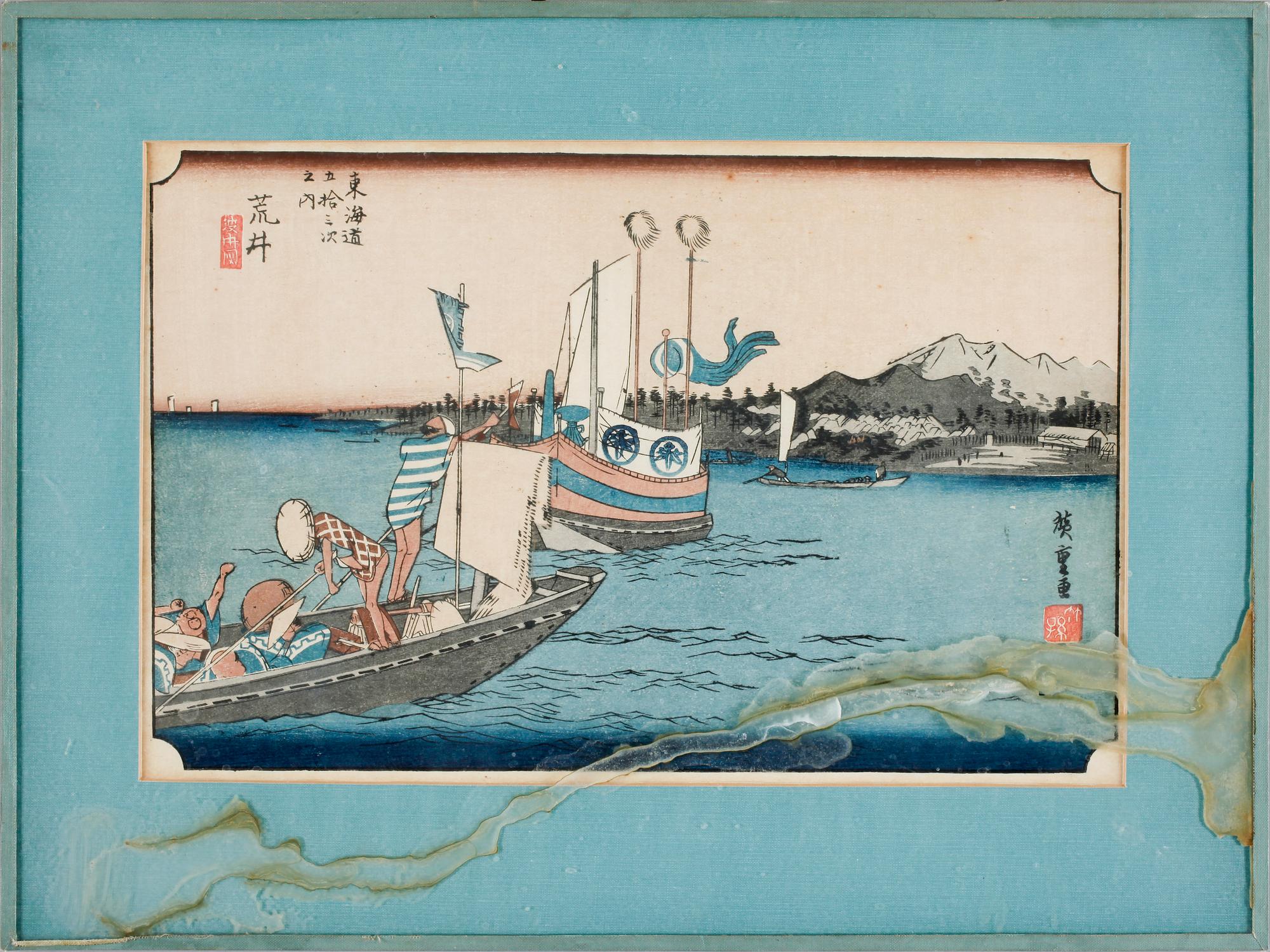 ANDO HIROSHIGE, efter. Träsnitt. 2 st.