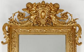 SPEGEL MED KONSOLBORD, nyrenässans, sent 1800-tal.
