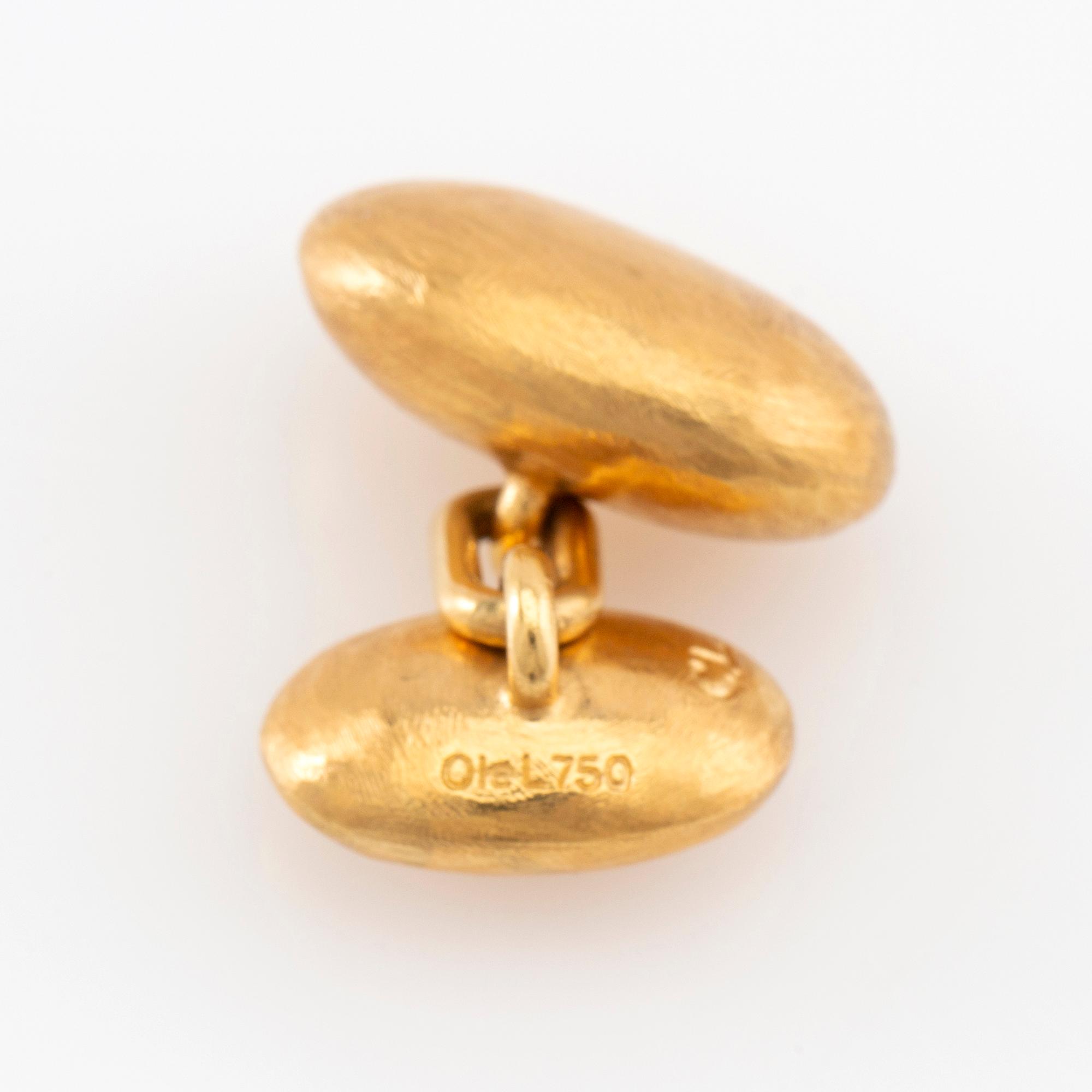 Charlotte Lynggaard, Cufflinks 18K gold, Ole Lynggaard.